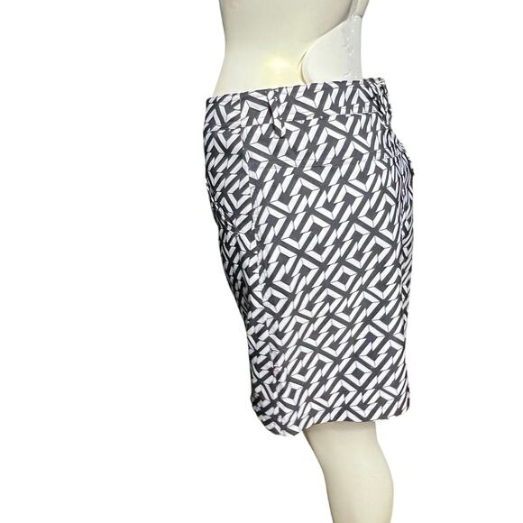 N'vo by Lancot Women's Black and White Geometric Print Skirt Size 4 - Picture 5 of 13